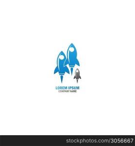 Rocket ilustration logo icon template