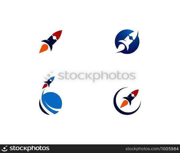 Rocket ilustration logo vector icon template