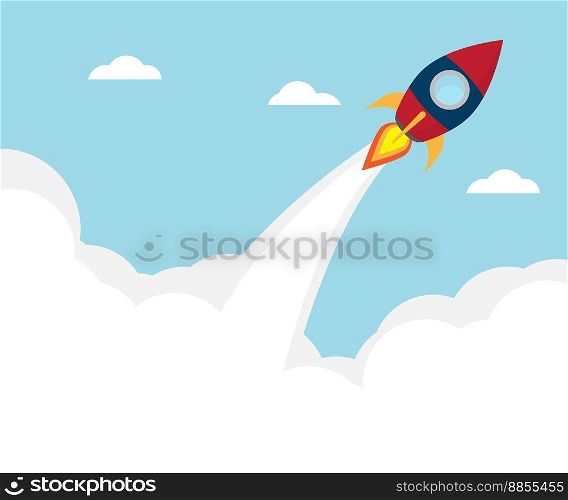 Rocket launcher start up concept vector image