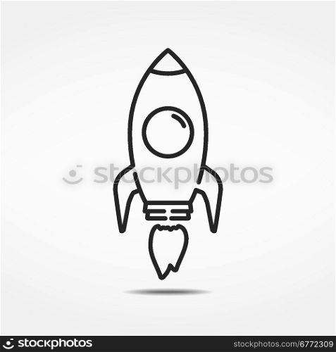 Rocket Line Icon