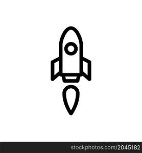 rocket line icon vector illustration
