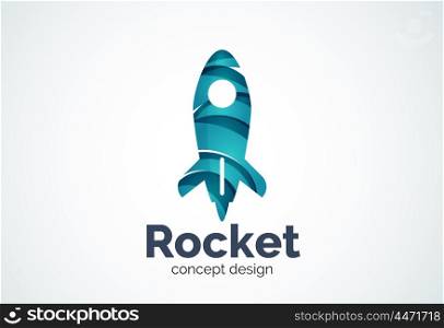 Rocket logo, abstract elegant business icon