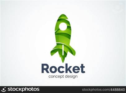 Rocket logo, abstract elegant business icon