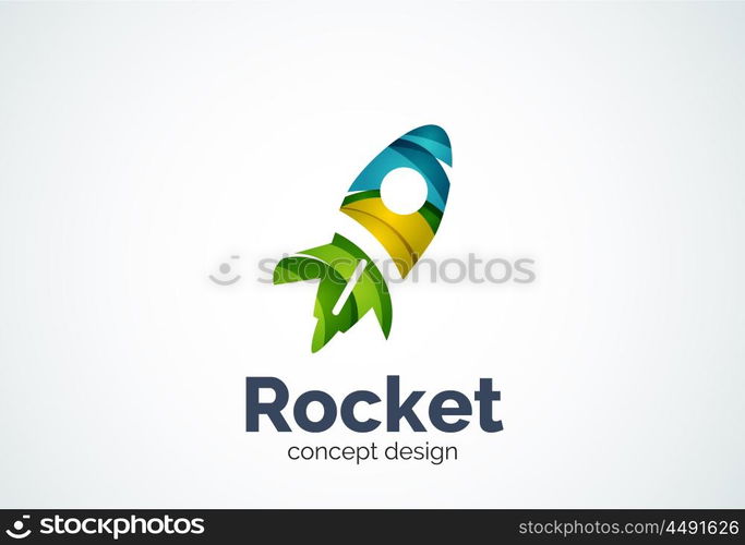 Rocket logo, abstract elegant business icon