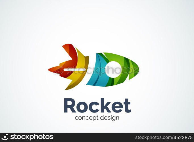 Rocket logo, abstract elegant business icon