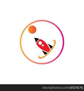 rocket logo and symbol design illustration on white background