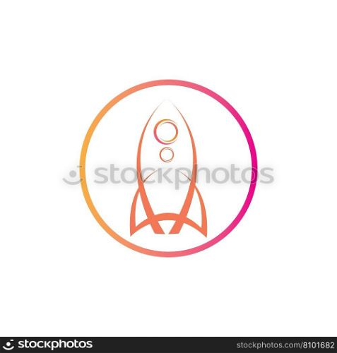 rocket logo and symbol design illustration on white background