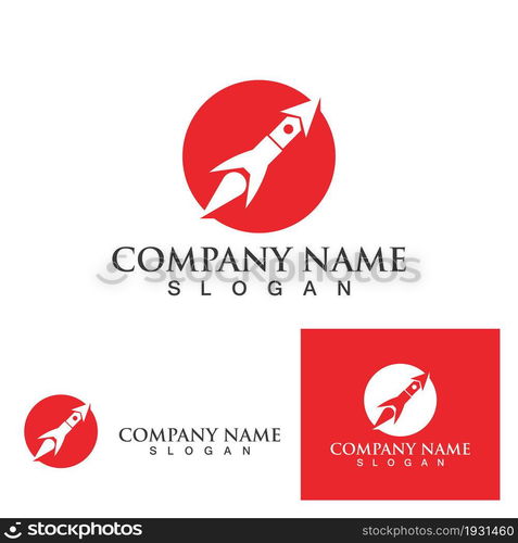 Rocket logo and symbol vector