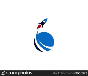 Rocket logo vector icon template
