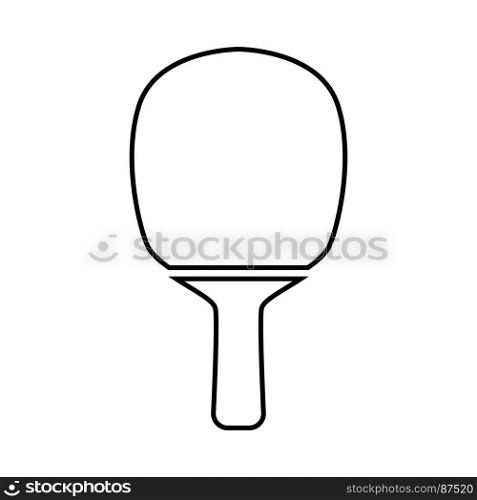 Rocket of a table tennis black icon .