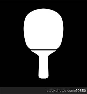 Rocket of a table tennis it is white icon .. Rocket of a table tennis it is white icon . Flat style .