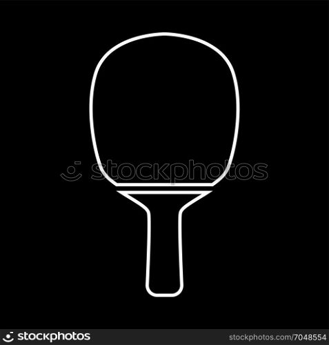 Rocket of a table tennis white icon .