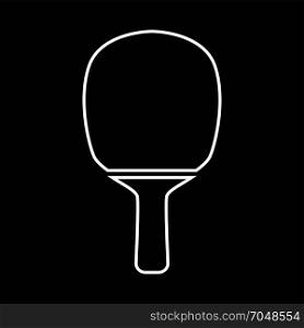 Rocket of a table tennis white icon .