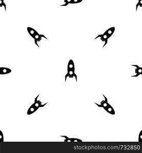 Rocket pattern repeat seamless in black color for any design. Vector geometric illustration. Rocket pattern seamless black