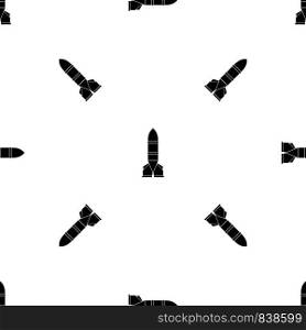 Rocket pattern repeat seamless in black color for any design. Vector geometric illustration. Rocket pattern seamless black