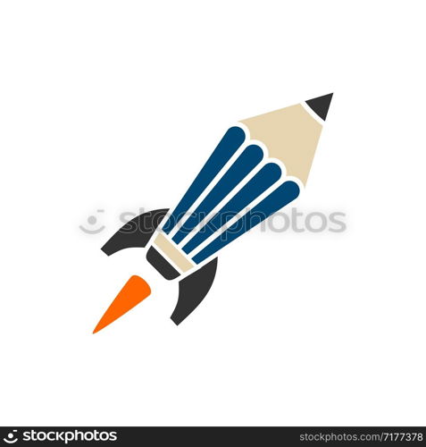 Rocket Pencil Logo Template Illustration Design. Vector EPS 10.
