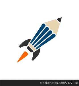 Rocket Pencil Logo Template Illustration Design. Vector EPS 10.