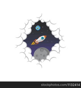 rocket ship launch space travel theme vector art. rocket ship launch space travel theme vector