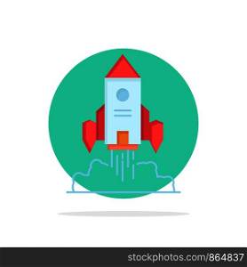 Rocket, spaceship, startup, launch, Game Flat Color Icon Vector