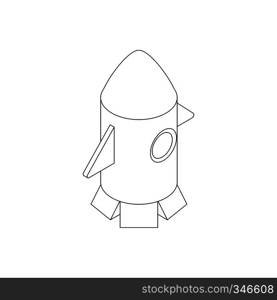 Rocket toy icon in isometric 3d style isolated on white background. Rocket toy icon, isometric 3d style