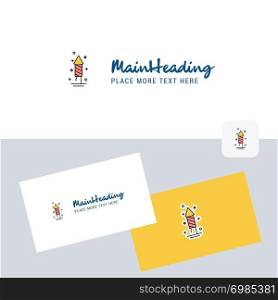 Rocket vector logotype with business card template. Elegant corporate identity. - Vector