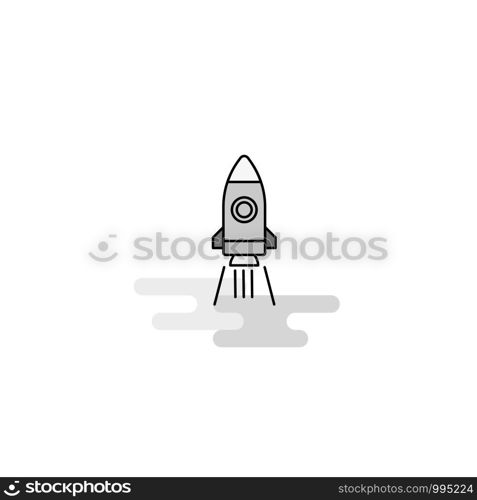 Rocket Web Icon. Flat Line Filled Gray Icon Vector