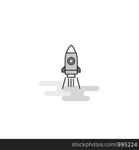 Rocket Web Icon. Flat Line Filled Gray Icon Vector