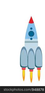 Rocket which is all set and ready to fly, vector, color drawing or illustration.