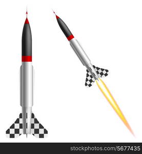 Rockets on a white background. Vector illustration