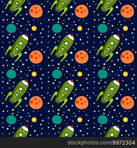 Rockets pattern, illustration, vector on white background