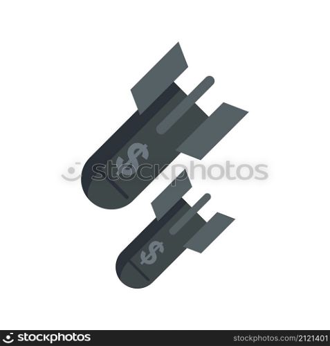 Rockets trade war icon. Flat illustration of rockets trade war vector icon isolated on white background. Rockets trade war icon flat isolated vector
