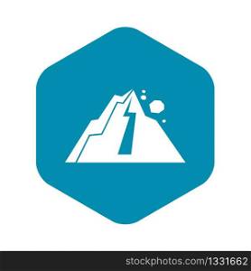 Rockfall icon in simple style isolated vector illustration. Rockfall icon, simple style