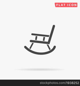 Rocking Chair flat vector icon. Hand drawn style design illustrations.. Rocking Chair flat vector icon. Hand drawn style design illustrations