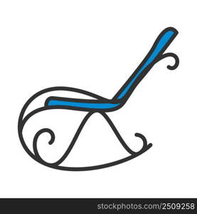 Rocking Chair Icon. Editable Bold Outline With Color Fill Design. Vector Illustration.