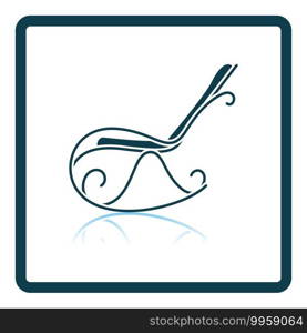 Rocking Chair Icon. Square Shadow Reflection Design. Vector Illustration.