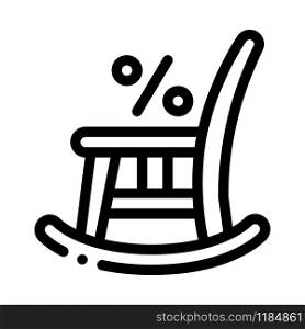 Rocking Chair Icon Vector. Outline Rocking Chair Sign. Isolated Contour Symbol Illustration. Rocking Chair Icon Vector Outline Illustration