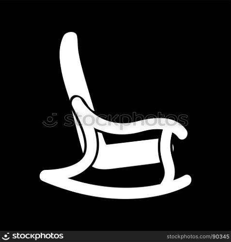 Rocking chair white color icon .. Rocking chair it is white color icon .