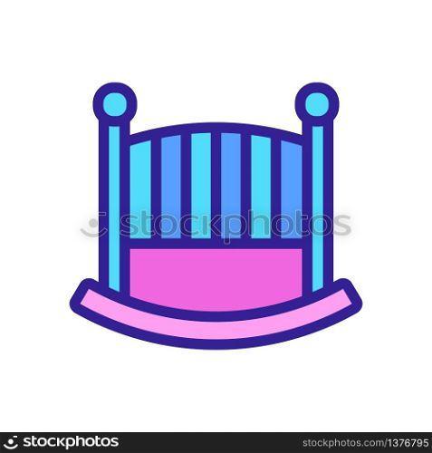 rocking crib side view icon vector. rocking crib side view sign. color symbol illustration. rocking crib side view icon vector outline illustration