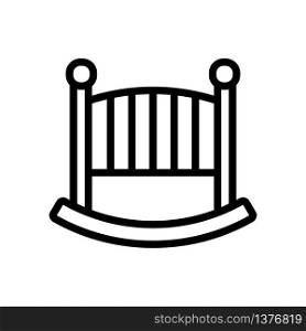 rocking crib side view icon vector. rocking crib side view sign. isolated contour symbol illustration. rocking crib side view icon vector outline illustration