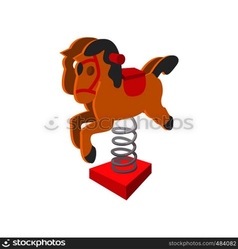 Rocking horse cartoon icon isolated on white background. Rocking horse cartoon icon