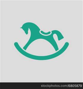 Rocking horse ico. Gray background with green. Vector illustration.