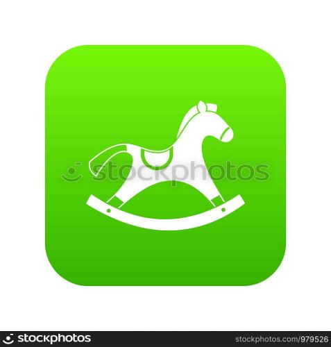 Rocking horse icon digital green for any design isolated on white vector illustration. Rocking horse icon digital green