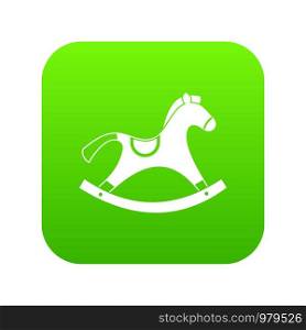 Rocking horse icon digital green for any design isolated on white vector illustration. Rocking horse icon digital green