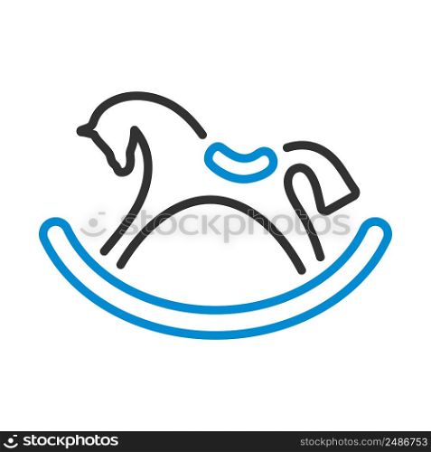 Rocking Horse Icon. Editable Bold Outline With Color Fill Design. Vector Illustration.