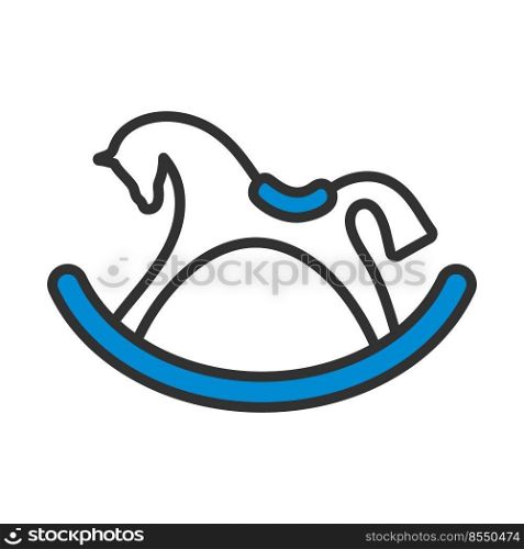 Rocking Horse Icon. Editable Bold Outline With Color Fill Design. Vector Illustration.