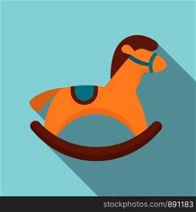 Rocking horse icon. Flat illustration of rocking horse vector icon for web design. Rocking horse icon, flat style