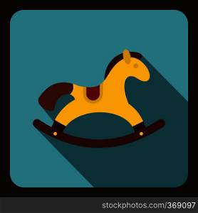 Rocking horse icon in flat style on a white background vector illustration. Rocking horse icon, flat style