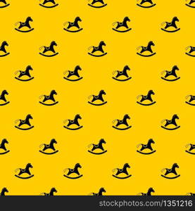 Rocking horse pattern seamless vector repeat geometric yellow for any design. Rocking horse pattern vector