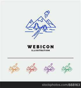 rocks, hill, landscape, nature, mountain 5 Color Line Web Icon Template isolated on white. Vector illustration. Vector EPS10 Abstract Template background