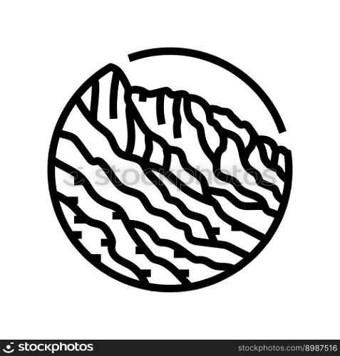 rocky mountain landscape line icon vector. rocky mountain landscape sign. isolated contour symbol black illustration. rocky mountain landscape line icon vector illustration